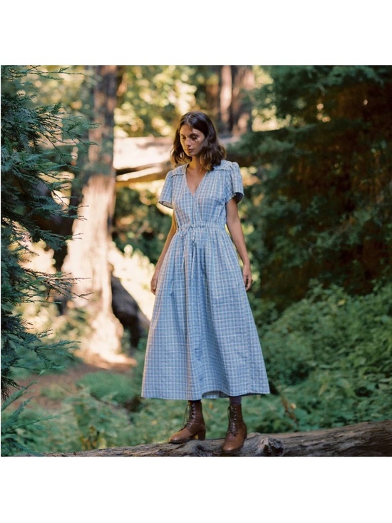 Christy Dawn Dresses & Skirts - Christy Dawn the Dawn Pink and Cream Plaid Maxi Dress